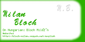 milan bloch business card